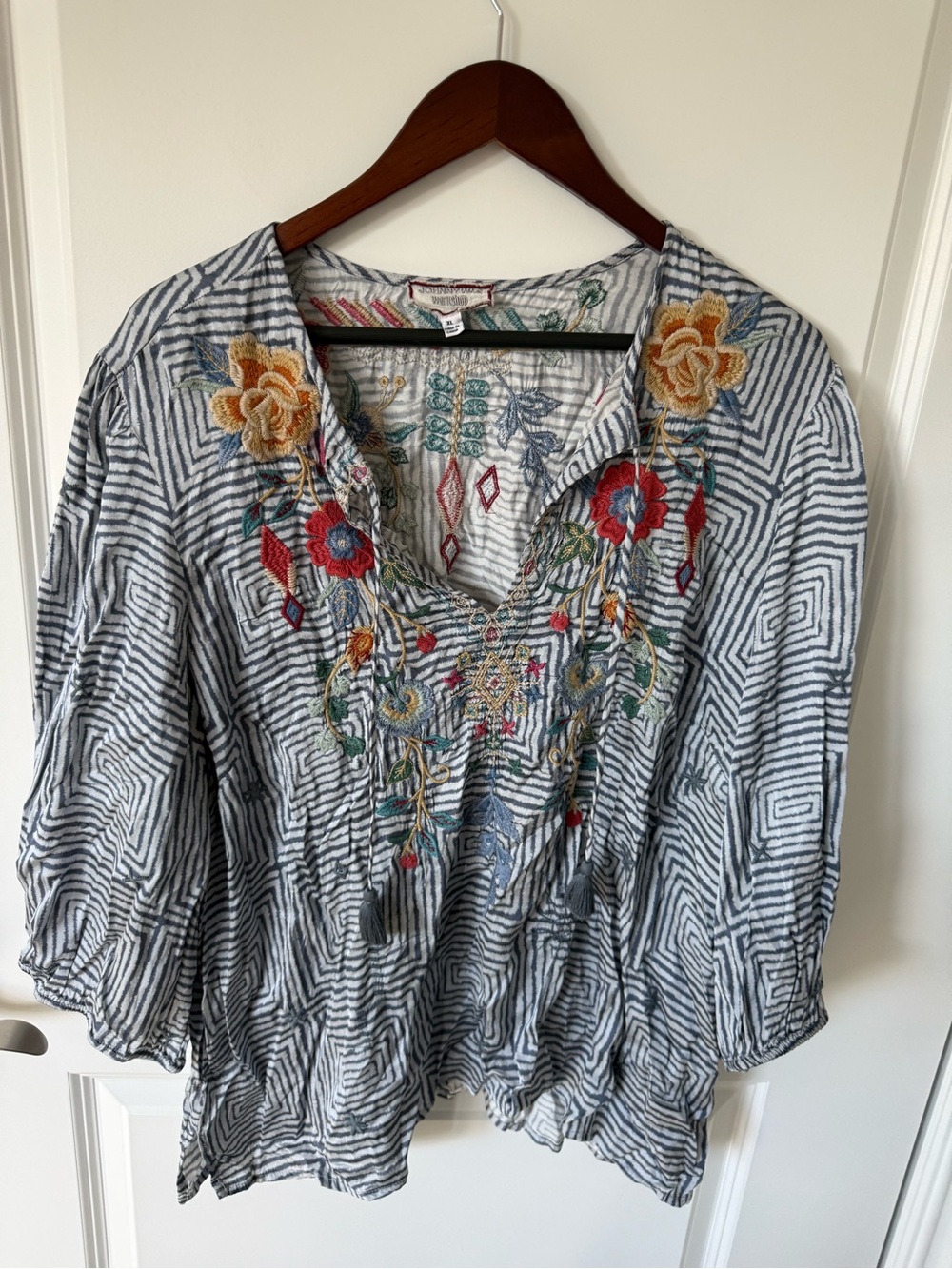 Johnny Was Taryn Blouse Size XL